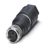 Phoenix Contact 1441053 Connector, Universal, 4-position, Socket straight M8, Coding: A, Insulation displacement connection, knurl material: Zinc die-cast, nickel-plated, external cable diameter 2.5 mm ... 5 mm