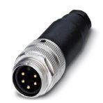 Phoenix Contact 1521668 Connector, Universal, 5-position, Plug straight 7/8"-UNF, Coding: A, Screw connection, knurl material: Zinc die-cast, nickel-plated, cable gland Pg9, external cable diameter 6 mm ... 8 mm, Contact 3 capacitive