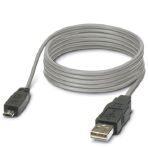 Phoenix Contact 2701626 Connecting cable, for connecting the controller to a PC for PC Worx and LOGIC+, USB A to micro USB B, 2 m in length.
