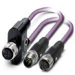Phoenix Contact 1436042 Bus system cable, CANopen®, DeviceNet™, 5-position, PUR halogen-free, violet RAL 4001, shielded, Socket straight M12 SPEEDCON, coding: A, on Socket straight M12 SPEEDCON, coding: A and Plug straight M12 SPEEDCON, coding: A, cable length: 2 m, all connecto