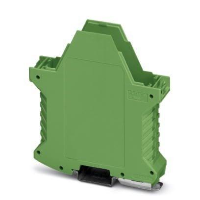 Phoenix Contact 2707385 DIN rail housing, Lower housing part with metal foot catch, tall design, with vents, width: 22.6 mm, height: 99 mm, depth: 107.3 mm, color: green (6021), cross connection: DIN rail connector (optional), number of positions cross connector: 5