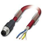 Phoenix Contact 1558344 Bus system cable, CC link (10 Mbps), 4-position, PVC, red, shielded, Plug straight M12, coding: A, on free cable end, cable length: 10 m