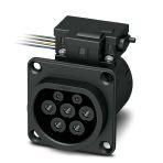 Phoenix Contact 1164300 CHARX connect, Socket Outlet, rear protective cover screw connection, can be reconnected, For charging electric vehicles (EV) with alternating current (AC), Compatible with infrastructure charging plugs, Type 2, IEC 62196-2, 32 A / 480 V (AC), without cab