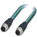 Phoenix Contact 1413722 Network cable, Ethernet CAT5 (1 Gbps), 8-position, PUR, Plug straight M12 / IP67, coding: A, on Plug straight M12 / IP67, coding: A, cable length: 2 m