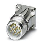 Phoenix Contact 1605520 Device connector, front mounting, straight, for standard and SPEEDCON interlock, M23, number of positions: 5+PE, type of contact: Pin, Axial O-ring, 4x Ø 3.2, shielded: yes, flange dimensions: 26 mm x 26 mm, degree of protection: IP67, cable diameter rang