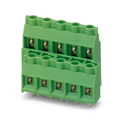Phoenix Contact 1904105 PCB terminal block, nominal current: 41 A, rated voltage (III/2): 1000 V, nominal cross section: 4 mmÂ², number of rows: 2, number of positions per row: 3, product range: MKKDS 5, pitch: 9.52 mm, connection method: Screw connection with tension sleeve, sc