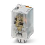 Phoenix Contact 2903690 Plug-in octal relays with power contacts, 2 changeover contacts, test button, mechanical switching position indicator, coil voltage: 24 V AC