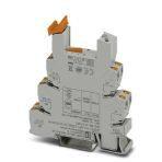 Phoenix Contact 1079385 14 mm PLC basic terminal block, resistant to interference voltages of up to 190 V AC, thanks to defined activation and deactivation thresholds with Push-in connection, without relay, for mounting on DIN rail NS 35/7,5, 2 changeover contacts, input voltage
