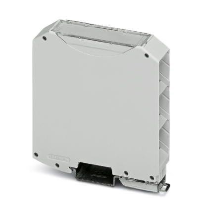Phoenix Contact 2869388 DIN rail housing, Complete housing with metal foot catch, flat design, without vents, width: 22.6 mm, height: 85 mm, depth: 91.15 mm, color: light grey (7035), cross connection: DIN rail connector (optional), number of positions cross connector: 5