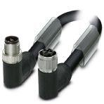 Phoenix Contact 1415204 Power cable, 4-position, PUR halogen-free, black RAL 9005, shielded (Advanced Shielding Technology), Plug angled M12, coding: T, on Socket angled M12, coding: T, cable length: 5 m, For direct current up to 12 A/63 V