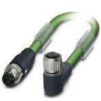 Phoenix Contact 1433207 Bus system cable, INTERBUS (16 Mbps), 5-position, PUR halogen-free, may green RAL 6017, shielded, Plug straight M12 SPEEDCON, coding: B, on Socket angled M12 SPEEDCON, coding: B, cable length: Free input (0.2 ... 40.0 m)
