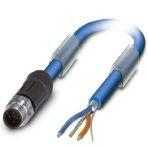 Phoenix Contact 1419096 Bus system cable, PROFIBUS PA (31.25 kbps), 3-position, PVC, blue RAL 5015, shielded, Plug straight M12, coding: A, on free cable end, cable length: 20 m, For Ex area with high-grade steel knurl