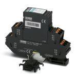 Phoenix Contact 2801266 Surge protection, consisting of protective plug and base element, with integrated multi-stage status indicator on the module for two 2-wire floating signal circuits. Indirect grounding via gas-filled surge arrester.