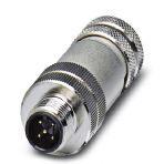 Phoenix Contact 1693416 Connector, Universal, 5-position, shielded, Plug straight M12, Coding: A, Screw connection, knurl material: Zinc die-cast, nickel-plated, cable gland Pg7, external cable diameter 4 mm ... 6 mm