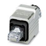 Phoenix Contact 1608016 Push-pull connector (version 14), metal, with 8-pos. RJ45 QUICKON connector insert, with QUICKON fast connection technology, for 26 ... 22 AWG 1-wire and 7-wire conductors, for 5.0 mm ... 8.0 mm cable diameter