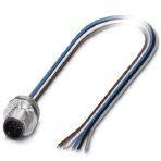 Phoenix Contact 1458826 Sensor/actuator flush-type plug, 5-pos., M12-SPEEDCON, A-coded, front/screw mounting with M16 thread, with 0.5 m TPE litz wire, 5 x 0.34 mm²