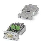 Phoenix Contact 2744380 D-SUB connector, 9-pos., male connector, axial version with two cable entries, bus system: PROFIBUS DP up to 12 Mbps, termination resistor can be switched on via slide switch, pin assignment: 3, 5, 6, 8; screw connection terminal blocks