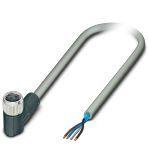 Phoenix Contact 1096040 Sensor/actuator cable, 3-position, PVC, gray, shielded, free cable end, on Socket angled M8, cable length: 2 m, Foil shielding plus drain wire