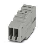 Phoenix Contact 3000656 COMBI receptacle, nom. voltage: 500 V, nominal current: 24 A, connection method: Push-in connection, number of connections: 2, number of positions: 2, cross section: 0.14 mm² - 4 mm², AWG: 26 - 12, width: 10.4 mm, height: 41 mm, color: gray