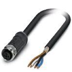 Phoenix Contact 1454150 Sensor/actuator cable, 4-position, PE-X/PE-X halogen-free, black-gray RAL 7021, shielded, free cable end, on Socket straight M12, coding: A, cable length: 2 m, for outdoor applications, with high-grade steel knurl