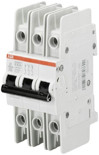 ABB Control SU203PR-K4 Miniature Circuit Breaker, 3 pole, 4 A, 480Y/277 VAC, K Curve, UL 489, Ring Terminal