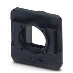 Phoenix Contact 1658053 RJ45 panel mounting frame, IP67, for modular socket inserts (Keystone), for round panel cutout, with grommet, with thread and union nut, color: black
