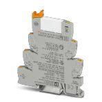 Phoenix Contact 2909530 PLC-INTERFACE, consisting of DIN-rail-mountable basic terminal block in 6.2 mm with Push-in connection and plug-in miniature relay with 6 A power contact, 1 changeover contact, 230 V AC/220 V DC input voltage. Approved according to ATEX/IECEx (Zone 2) and