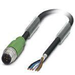 Phoenix Contact 1682728 Sensor/actuator cable, 5-position, PUR halogen-free, black-gray RAL 7021, shielded, Plug straight M12, coding: A, on free cable end, cable length: 1.5 m