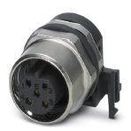 Phoenix Contact 1436576 Sensor/actuator flush-type connector, socket, 5-pos., M12 SPEEDCON, B-coded, rear/screw mounting with M12 thread, with polarity protection, with angled solder connection