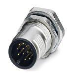 Phoenix Contact 1559945 Sensor/actuator flush-type connector, plug, 12-pos., M12 SPEEDCON, A-coded, rear/screw mounting with M12 thread, with straight solder pins