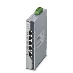 Phoenix Contact 1026937 PoE+ Ethernet switch conforms to IEEE 802.3at. Includes four 10/100/1000 Mbps PoE+ ports, one standard 10/100/1000 Mbps RJ45 port, a total PoE system budget of 120 W, and jumbo frames up to 10240 bytes.
