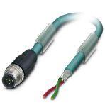 Phoenix Contact 1525487 Bus system cable, PROFIBUS, 2-position, PUR/PVC, blue, shielded, Plug straight M12, coding: B, on free cable end, cable length: 5 m
