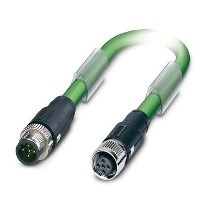 Phoenix Contact 1400526 Sensor/actuator cable, 5-position, PUR halogen-free, may green RAL 6017, Plug straight M12 SPEEDCON, coding: B, on Socket straight M12 SPEEDCON, coding: B, cable length: 3 m
