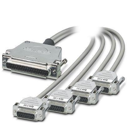Phoenix Contact 1119198 Round cable set; controller: Siemens SIMATICÂ® ET 200SP HA; connection 1: D-SUB socket strip (1x 37-position); connection 2: D-SUB socket strip (4x 15-position); cable length: 1 m