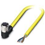 Phoenix Contact 1406172 Sensor/actuator cable, 5-position, PVC, yellow, free cable end, on Socket angled M12, coding: A, cable length: 2 m