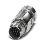Phoenix Contact 1624533 Coupler connector, straight, for standard and SPEEDCON interlock, M17, number of positions: 17, type of contact: Socket, shielded: yes, degree of protection: IP67, cable diameter range: 10 mm ... 12.5 mm, number of positions: 17, connection method: Crimp 