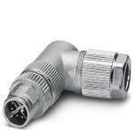 Phoenix Contact 1417443 Data connector, Ethernet CAT6A (10 Gbps), 8-position, shielded, Plug angled M12 SPEEDCON, Coding: X, Piercecon®, knurl material: Zinc die-cast, nickel-plated, external cable diameter 4 mm ... 8 mm