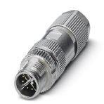 Phoenix Contact 1417430 Data connector, Ethernet CAT6A (10 Gbps), 8-position, shielded, Plug straight M12 SPEEDCON, Coding: X, Piercecon®, knurl material: Zinc die-cast, nickel-plated, external cable diameter 4 mm ... 8 mm