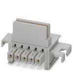 Phoenix Contact 1090049 DIN rail connector, color: gray, nominal current: 8 A (parallel contacts), rated voltage (III/2): 125 V, Number of positions per row: 5, pitch: 3.81 mm, mounting: DIN rail mounting, Locking: without, Assembly: without, type of packaging: packed in cardboa