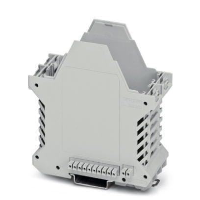 Phoenix Contact 2695536 DIN rail housing, Lower housing part with metal foot catch, with 2 FE contacts, tall design, with vents, width: 45.2 mm, height: 99 mm, depth: 107.3 mm, color: light grey (7035), cross connection: integrated bus connector, number of positions cross connec