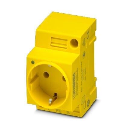 Phoenix Contact 1068028 Socket,  Pin connector pattern type CF,  Screw connection,  Light indicator,  yellow,  for mounting on a DIN rail in the service interface or direct mounting,  250 VÂ AC,  16 A,  -20 Â°C,  60 Â°C,  VDEÂ 0620-1