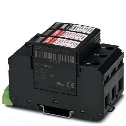 Phoenix Contact 2910365 Surge protective device, three channel with remote indicator contact for 240/480Â V split phase AC, 3-wire plus ground.