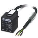 Phoenix Contact 1402985 Sensor/actuator cable, 3-position, PUR halogen-free, black-gray RAL 7021, free cable end, on Valve connector A, with 1 LED, connected with Varistor, cable length: 1.5 m