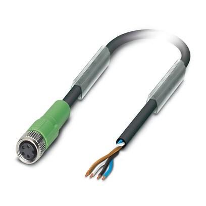 Phoenix Contact 1683507 Sensor/actuator cable, 4-position, PUR halogen-free, black-gray RAL 7021, free cable end, on Socket straight M8, cable length: 20 m