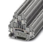 Phoenix Contact 3044636 Double-level terminal block, connection method: Screw connection, cross section: 0.14 mm² - 4 mm², AWG: 26 - 12, width: 5.2 mm, color: gray, mounting type: NS 35/7,5, NS 35/15