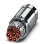 Phoenix Contact 1621550 Coupler connector, SH, straight long, shielded: yes, for standard and SPEEDCON interlock, M23, No. of pos.: 4+4+4+PE / 3+N+PE, type of contact: Pin, Crimp connection, cable diameter range: 7.5 mm ... 9 mm, coding:N