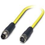 Phoenix Contact 1406001 Sensor/actuator cable, 4-position, PVC, yellow, shielded, Plug straight M8, on Socket straight M8, cable length: 1.5 m