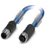 Phoenix Contact 1419108 Bus system cable, PROFIBUS PA (31.25 kbps), 3-position, PVC, blue RAL 5015, shielded, Plug straight M12, coding: A, on Socket straight M12, coding: A, cable length: 15 m, For Ex area with high-grade steel knurl