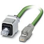 Phoenix Contact 1416192 Assembled PROFINET cable, CAT5e, shielded, star quad, AWG 22 flexible cable conduit capable (7-wire), RAL 6018 (yellow-green), RJ45 plug/IP67 push-pull metal housing on RJ45 plug/IP20, line, length 5 m