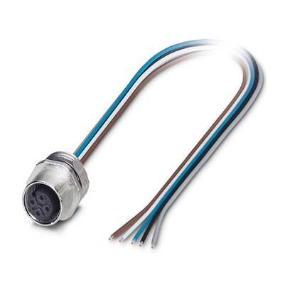 Phoenix Contact 1541720 Sensor/Actuator flush-type socket, 5-pos., M12, A-coded, front/screw mounting with M16 thread, with 1 m TPE litz wire, 5 x 0.34 mmÂ²